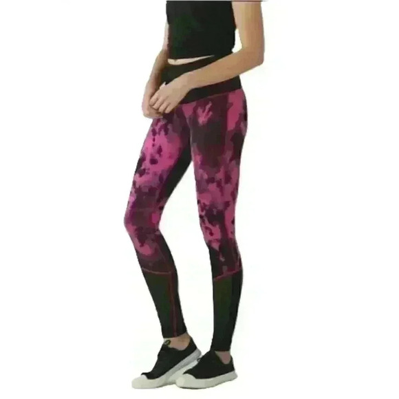Lululemon ✨Blooming Pixie✨ Raspberry & Black Leggings, Size 4 (MSRP $128) - Picture 1 of 8
